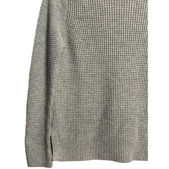 Gap Women's Grey Sweater Minimalist Medium Wool Blend Waffle Knit Crew Neck Warm - Picture 5 of 16